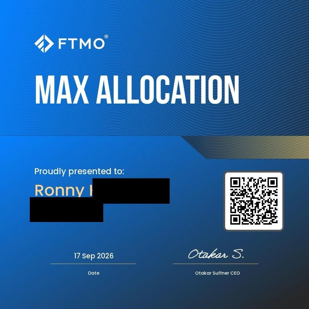 FTMO – bestandene Challenge eines Kleerion-Mitglieds (Nachname geschwärzt)