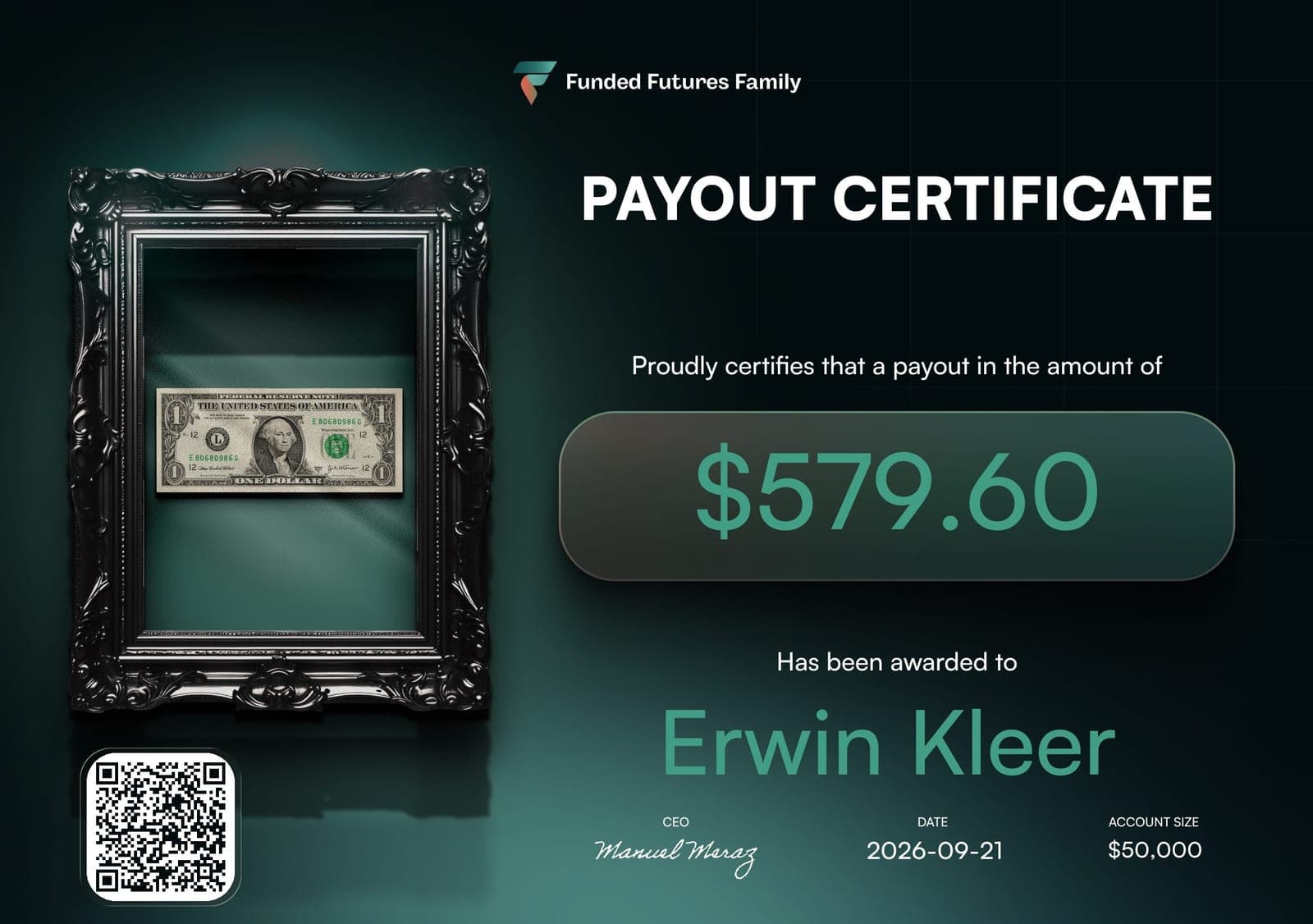 Zertifikat – Funded Futures Family